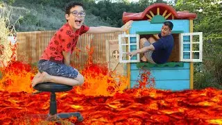 LUCAS E PAPAI BRINCAM DE O CHÃO É LAVA