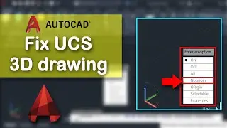 How to fix UCS icon to the left for 3D drawing in AutoCAD