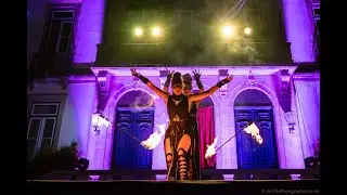 European Juggling Convention 2024, Ovar, Portugal, fire twins partner leviwand act fire gala show