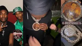 Meek Mill got a new iced out Lil Snupe memorial pendant & chain. RIP Lil Snupe 🕊️🔥🥶