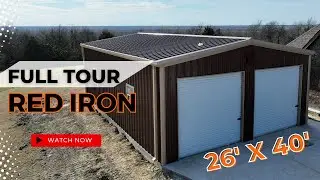 26 x 40 Red Iron Workshop/Garage Tour | WolfSteel Buildings