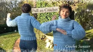 GROS PULL COCOONING AU CROCHET 🧶 TUTO pas &agrave; pas - EASY CHUNKY SWEATER 🧶 GROSSE LAINE - PULL &Eacute;PAIS