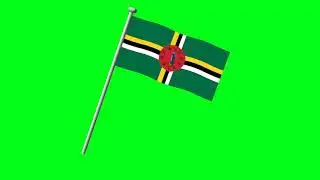 Green Screen Dominica Flag | Dominica National Flag | Dominica Flag | Animation Flag | 3D Flag