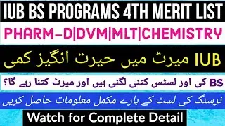 IUB BS Programs 4th Merit List 2021|| IUB Merit List 2021|| Students News