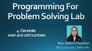 A.5: To find out even and odd numbers from given range.
