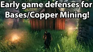 ULTIMATE early game BASE & COPPER Mining defenses! Valheim Gameplay!