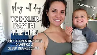 DAY IN THE LIFE WITH TODDLER | solo parenting for 2 weeks & the 18 month sleep regression...