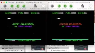 Star Blazer, Sky Blazer (Apple II) side by side