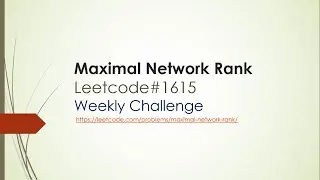 Maximal Network Rank Leetcode 1615 video