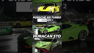 Porsche 911 Turbo S vs HURACAN STO DRAG RACE Rematch 2 rounds