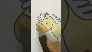 Cute horse coloring #kwaii  #posca #shorts #horse #pony #kawaii #cute