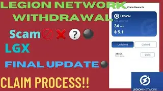 Legion Network LGX Token Withdraw process | Legion network Update | LGX Token Claim Trick