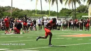 Wide Receiver Malcolm Lewis at Miami Pro Day