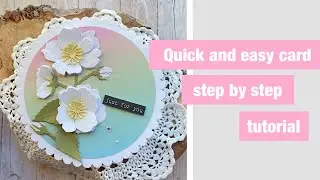 Quick and easy card with Winter Rose doe set by Text(ures) @LouCollins @CraftStashcoukTV