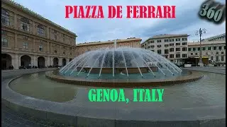 Piazza de Ferrari in Genoa Italy 360 video