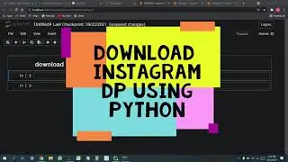 how to download instagram dp | how to download instagram dp using python .