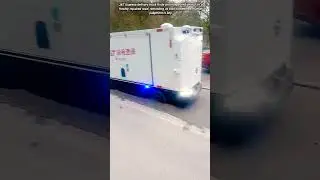 Robot delivery truck fails to judge new road patch.