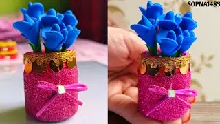 How To Make Mini Flower Top With Super Clay 💐