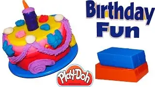 Play Doh Birthday Fun Set 🤩 || #Birthday Cake Dough With Pink Purple Blue Red Colour Doh Moulds