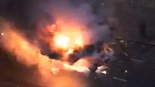 route 73 routemaster bus catches fire in tottenham court road