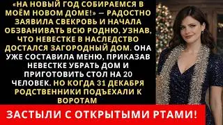 «На Новый год собираемся в моём новом доме!» узнав что невестке в наследство достался загородный дом