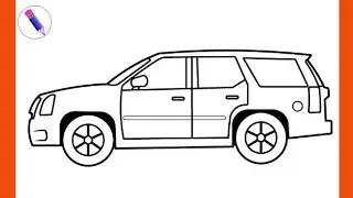 How to Draw a 2012 Cadillac Escalade - Easy Car Drawing Tutorial