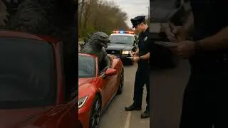 Speeding Godzilla caught by Police officer and fined #godzilla