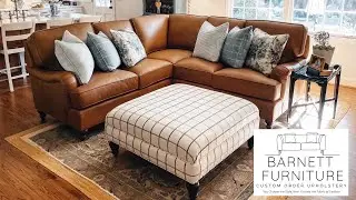 Leather King Hickory Chatham Sectional and Capital Ottoman from Barnett Furniture in Birmingham, AL