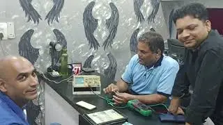 sony technician Mr Jai explained about micro current in the body by Oscilloscope.