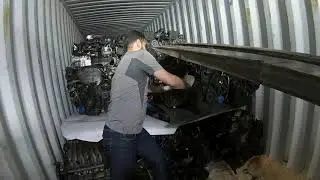 Junkyard tour Ghana people container loading skill