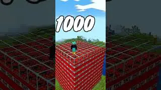 Hice 1000 TNT en mi mundo de minecraft #shorts #minecraftretos #minecraftsurvival