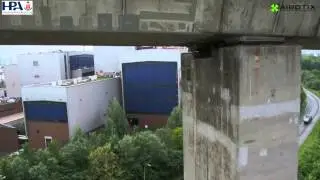 Aibot X6 UAV inspects the K&ouml;hlbrand Bridge in Hamburg