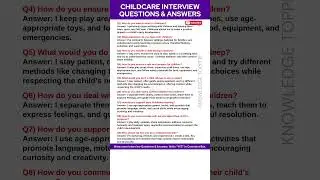 Childcare Interview Questions and Answers | Childcare Job Interview Questions and Answers