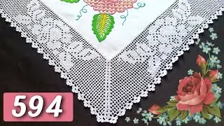 Puntilla de ROSAS para mantel 594 ( Parte 1) | Puntillas Maribel