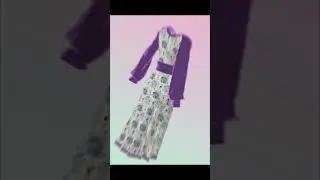 Virtual 3D Dress With Flowers and Purple Sleeves in CLO 3D #clo3d #virtualfashion #rap