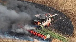 INEDIT ! MOISSON 2021 FAIL | MOISSONEUSE EMBOURBER ET EN FEU