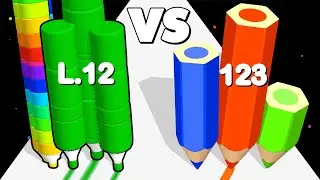 CRAYON RUSH 3D /vs COLOR PENCIL RUN &infin; ASMR Gameplay Android iOS &bull; Satisfying Mobile Games