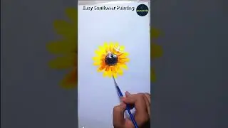 easy sunflower painting tutorial  #shorts #Myfirstshorts #shortsdrawing #art #acrylicsoncanvas