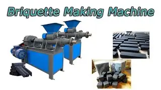 Screw Press Biomass Sawdust Wood Charcoal Coal Briquette Making Machine!#briquettemachine