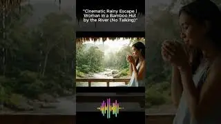 Cinematic Rainy Escape  Woman in a Bamboo Hut by the River No Talking #short #shorts