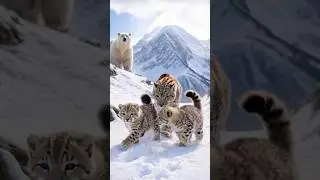 Снежный барс сражается с медведем #спасениедикихживотных #дикаяприрода