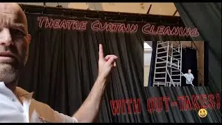 Theatre Stage Curtain Cleaning - with a few funny out-takes at the end ! #cleaning #viral 