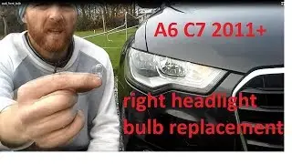 Audi A6 C7 2011 front right headlight bulb and air filter replacement