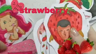 Новинка 🌹Всё что связано с клубникой🐱Бумажные сюрпризы 🌹распаковка🌹