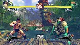 Feilong vs Blanka (Hardest AI) - Ultra Street Fighter IV.