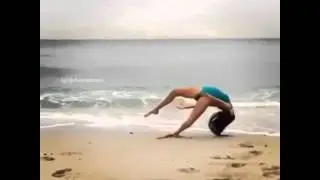 Cheerleader Practicing Front Flip On the Beach - #EpicFail