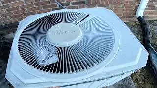 Lots of central A/C units and heat pumps at a church property
