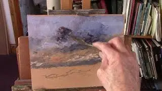 Knife painting with oil
