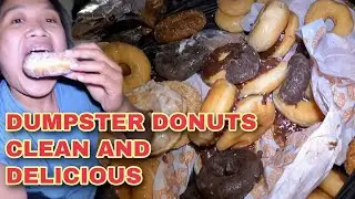 Dumpster diving Kinakain ko ang mga dunkin donuts na tinatapos wow malinis at masarap busog si Inday