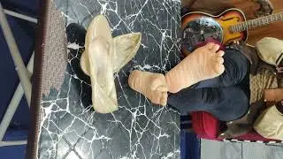Soles view in extreme smelly flats with hijab | Custom videos available 